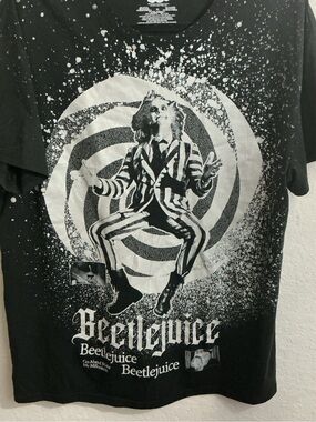 Beetlejuice Go Ahead Make My Millenium Bleach Paint Graphic T-Shirt XL
